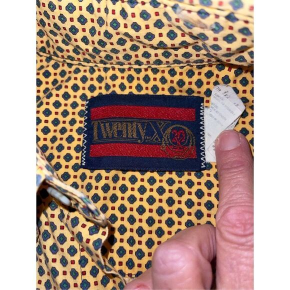 Vintage Wrangler Twenty X Button Up‎ Shirt Mens L Geometric Pattern Short Sleeve - Picture 4 of 7